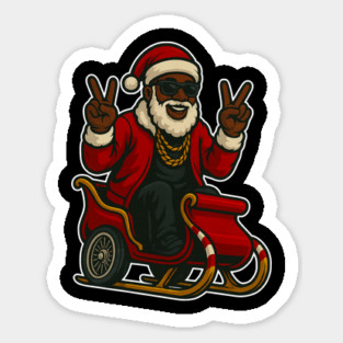 Black Santa Drip Magnet