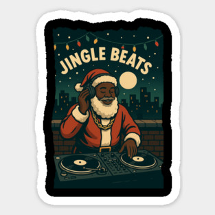 Jingle Beats - Black Santa DJ Magnet