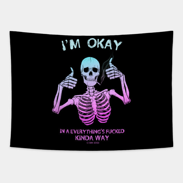 No Worries Here Tapestry by Tommy Devoid