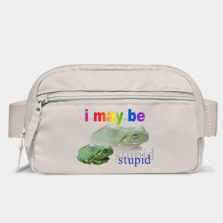 I may be stupid frog word art Bag