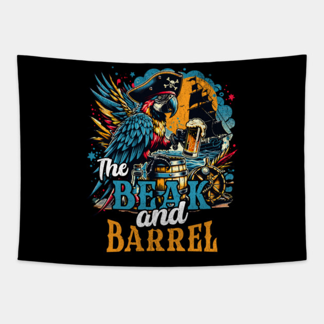 The Beak and Barrel Tavern Pub Orlando Florida Theme Park Distressed Look Tapestry by Joaddo