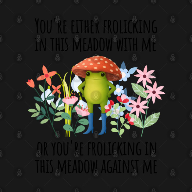 Quirky boot-wearing frog tells it like it is in the meadow by Luxinda