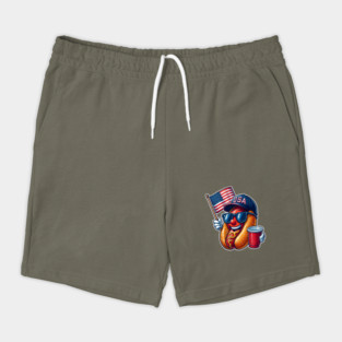 4th of July Hotdog Funny Fourth of July Patriotic USA Flag Shorts