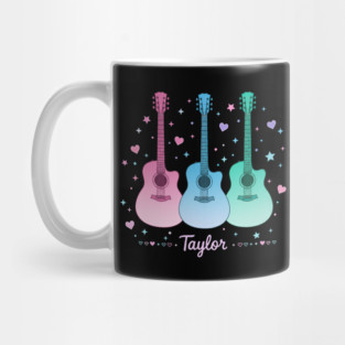 Pastel Guitars & Stars - Personalized "Taylor" Design Mug