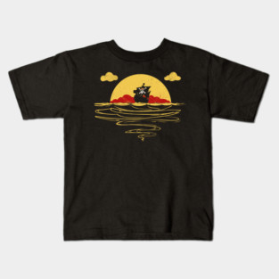 Straw hat sunset Kids T-Shirt