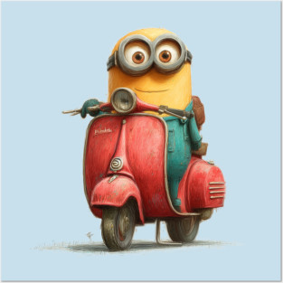 MINION VESPA Posters and Art