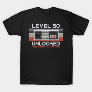 Level 50 Unlocked Retro Gaming Birthday Tee level 50 birthday T-Shirt