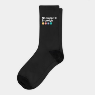 No Sleep Till Brooklyn 1981 Subway Sign Style Socks