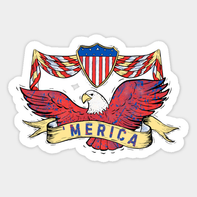 4th of July Bald Eagle Merica Magnet by The WYLD Tribe