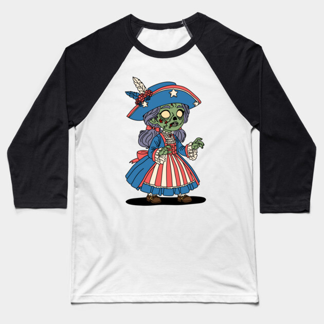 4th of July Zombie Baseball T-Shirt by H. R. Sinclair