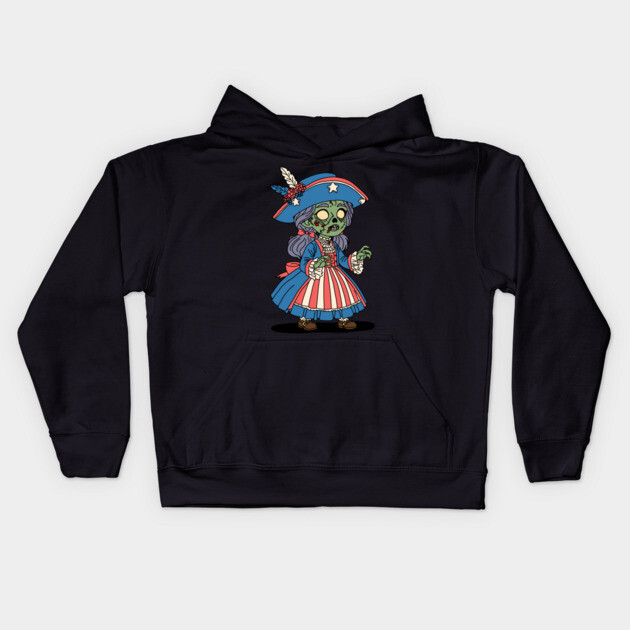 4th of July Zombie Kids Hoodie by H. R. Sinclair