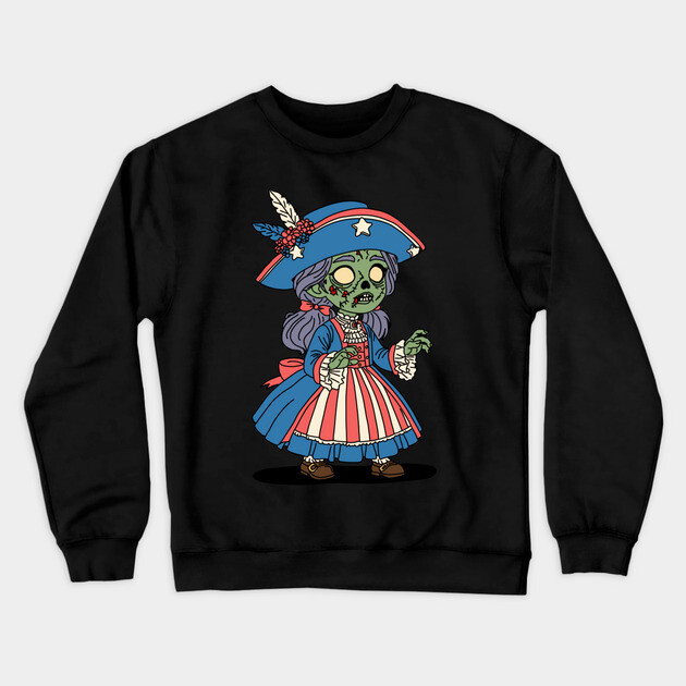 4th of July Zombie Crewneck Sweatshirt by H. R. Sinclair