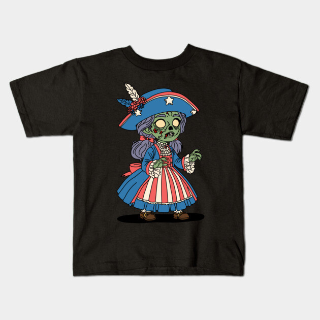 4th of July Zombie Kids T-Shirt by H. R. Sinclair