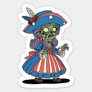 4th of July Zombie Sticker
