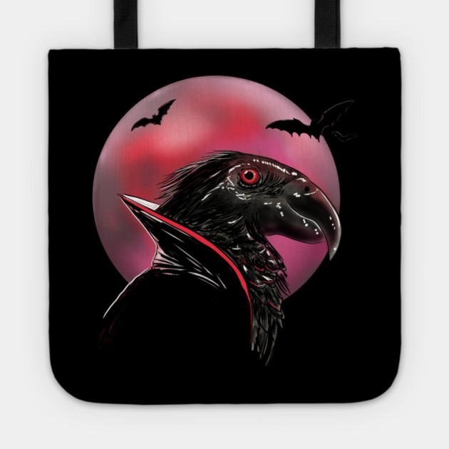 Dracula Parrot Blood Moon Illustration Tote by H. R. Sinclair