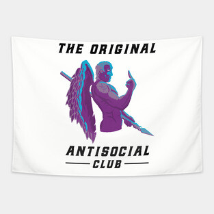 The Original Antisocial Club Lucifer Antisocial Angel Tapestry