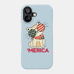 4th Of July Cat Merica Phone Case