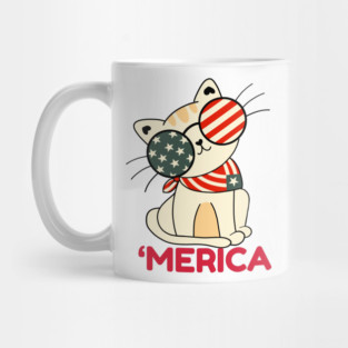 4th Of July Cat Merica Mug