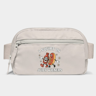 I Squirt On Juicy Wieners Funny Retro Hot Dog Ketchup Dirty Pun Bag