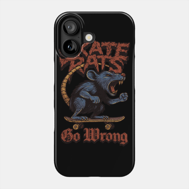 Skate Rats Go Wrong Phone Case by Wrongteeshirt