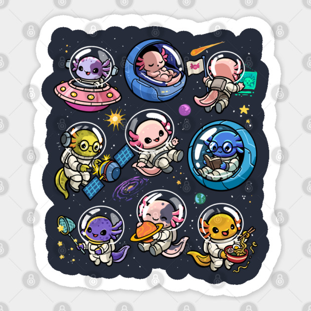 Space Axolotls Sticker by GoshWow®