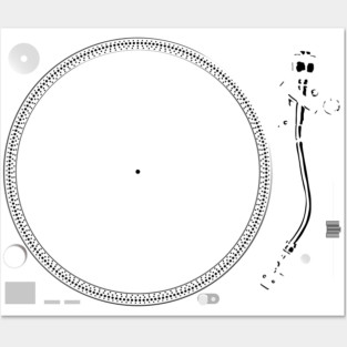 Turntable - Black on White Posters and Art