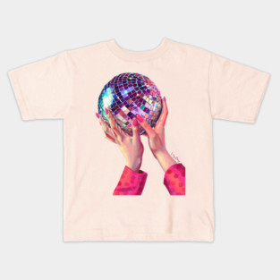 Pink glamorous disco ball Kids T-Shirt