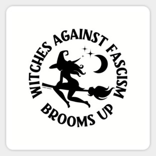 Witches Against Fascism Brooms Up Cheeky Witch® Sticker