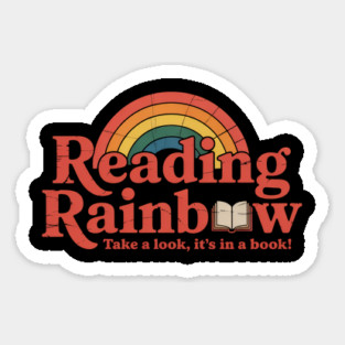 Reading Book Rainbow Sticker