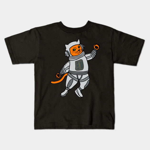 Cat in Space Astronaut Cats Kids T-Shirt by logiamerch