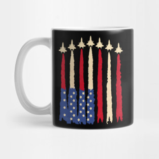 Patriotic USA Flag Fighter Jets 4th of July Mug