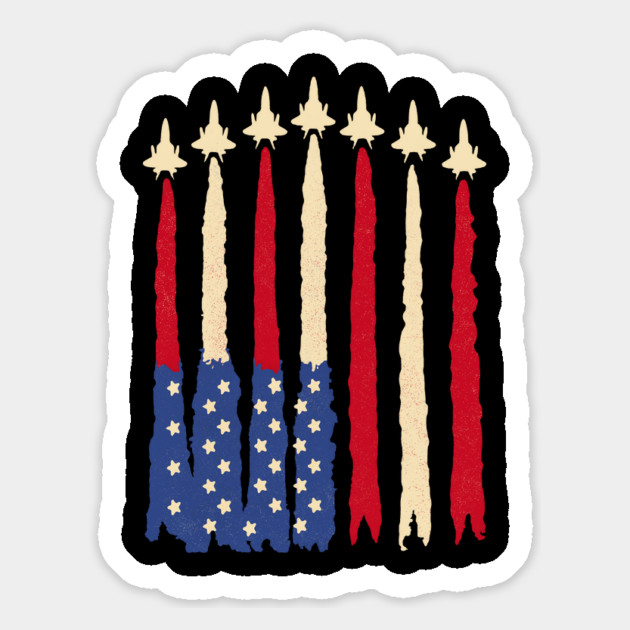 Patriotic USA Flag Fighter Jets 4th of July Magnet by The WYLD Tribe