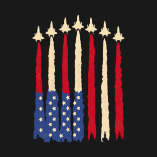 Patriotic USA Flag Fighter Jets 4th of July T-Shirt
