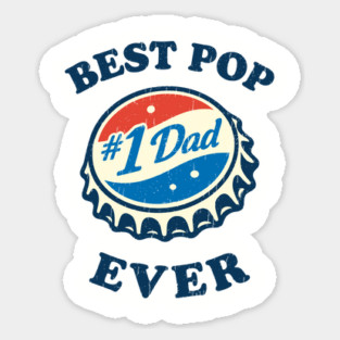 Best Pop Ever Retro Dad Father's Day Pun Parody Sticker