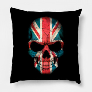 British Flag Skull Pillow