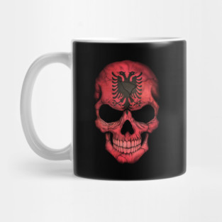Albanian Flag Skull Mug