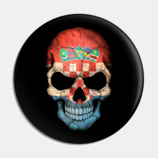 Croatian Flag Skull Pin