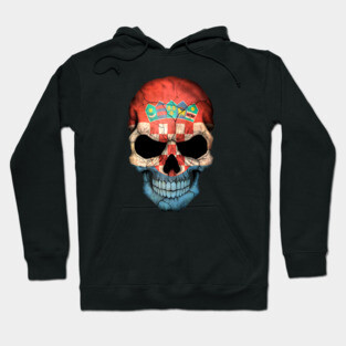 Croatian Flag Skull Hoodie