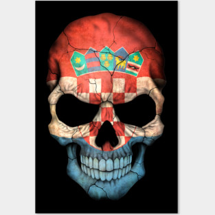 Croatian Flag Skull Posters and Art