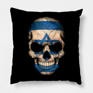 Israeli Flag Skull Pillow