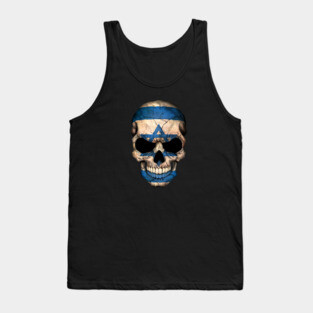Israeli Flag Skull Tank Top