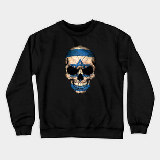 Israeli Flag Skull Crewneck Sweatshirt