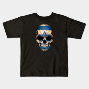 Israeli Flag Skull Kids T-Shirt
