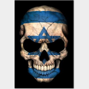 Israeli Flag Skull Posters and Art