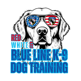 Red White & Blue Line K-9 T-Shirt