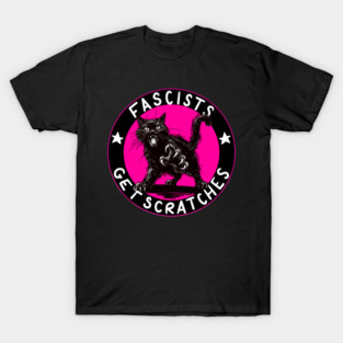 Cats Against Fascists Pink Version T-Shirt
