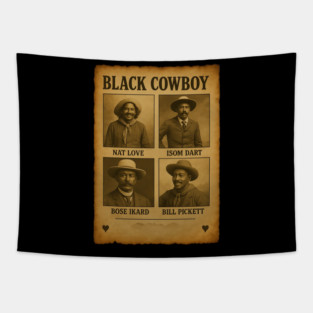Black Cowboy Western Rodeo Melanin Black History Texas Men Tapestry