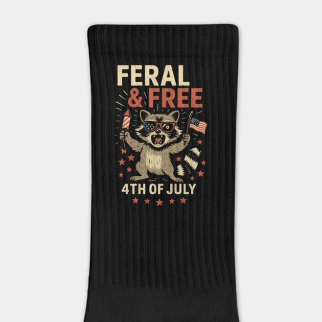 Feral & Free – Funny Patriotic Raccoon 4th of July by ArtistTee ⭐⭐⭐⭐⭐