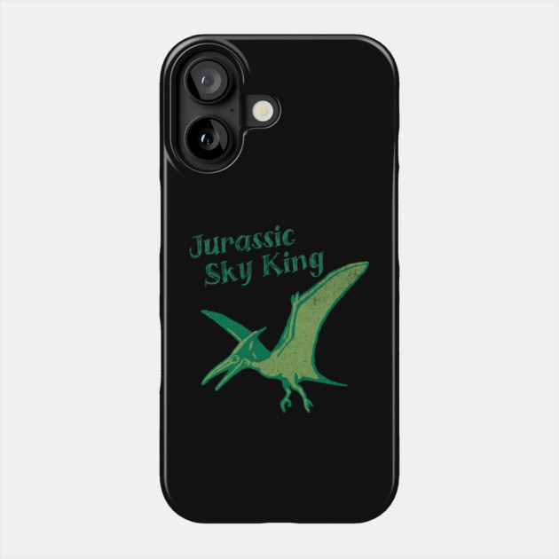 Jurassic Sky King Pterodactyl Art – Retro Dinosaur Graphic Print Phone Case by DonWillisJrArt