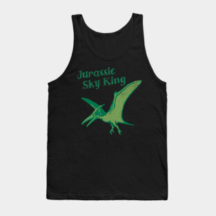Jurassic Sky King Pterodactyl Art – Retro Dinosaur Graphic Print Tank Top